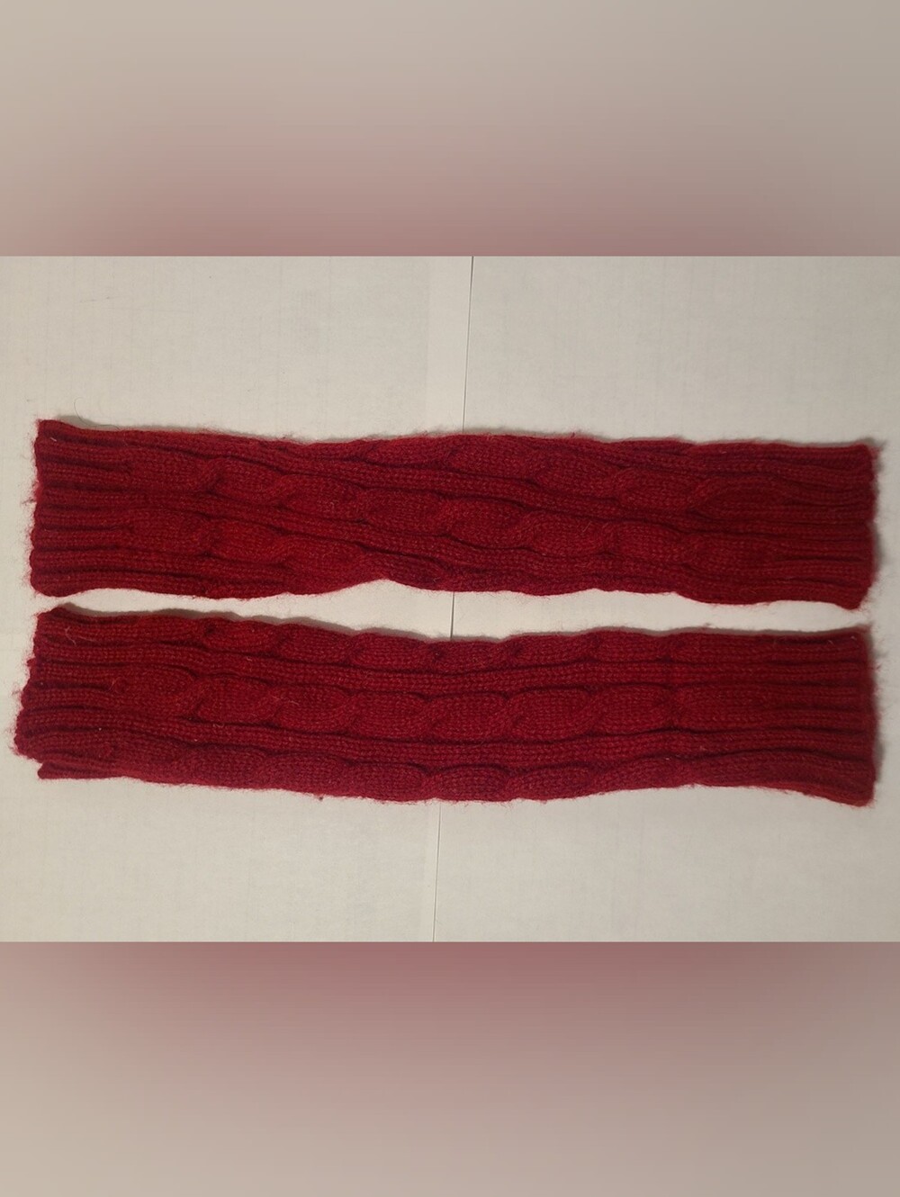Red Knit Arm Hand Warmers - women's winter accessories